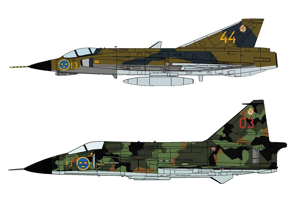 Hasegawa 02281 1/72 J35F Draken & SH37 Viggen F13 Wing