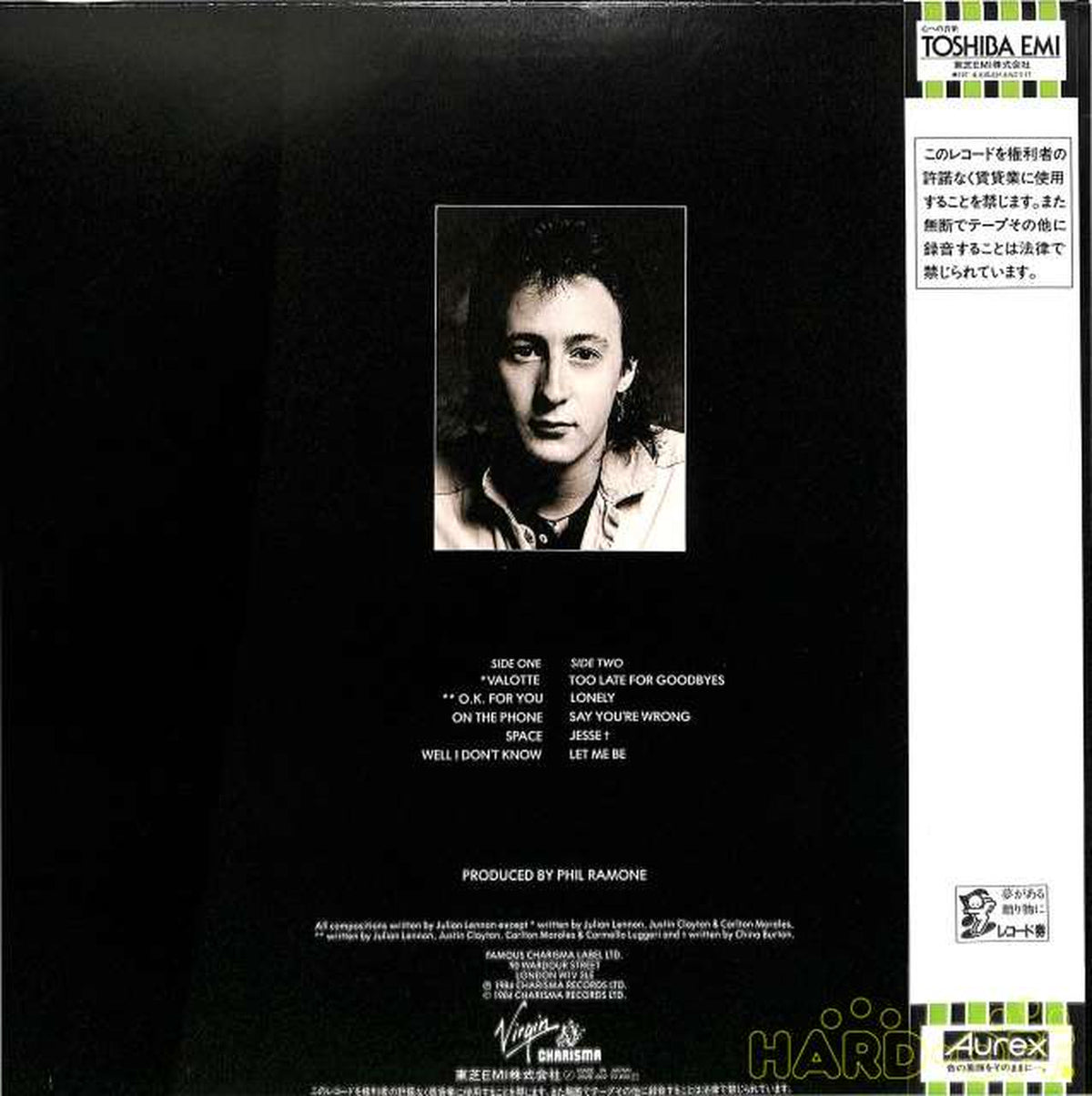 Toshiba EMI Julian Lennon "VALOTTE" 28VC-1002