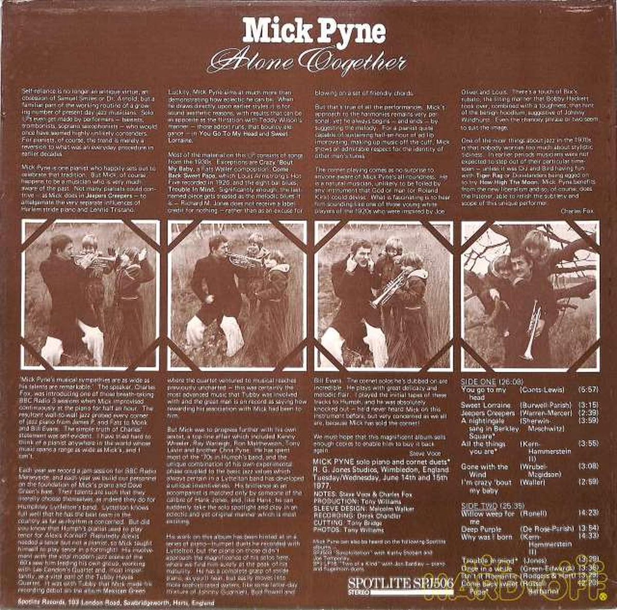Spotlight (Import, English) Mick Payne "Alone Together" SPJ-506