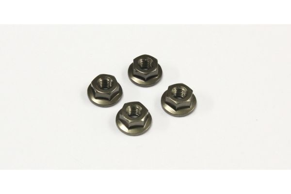 Kyosho 1-N4045FA-GM Nut(M4x4.5)Flanged (Alumi/Gunmetal/4pcs) - BanzaiHobby