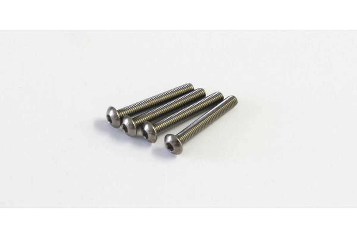 Kyosho 1-S13022HT Button Screw(Hex/Titanium/M3x22/4pcs) - BanzaiHobby