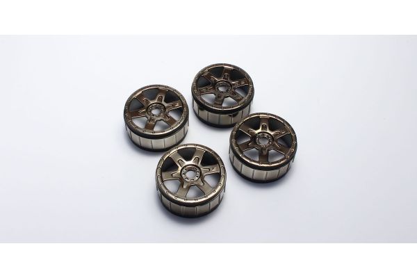 Kyosho IFH005BC 6-Spoke Wheel (Black Chrome/4pcs) - BanzaiHobby