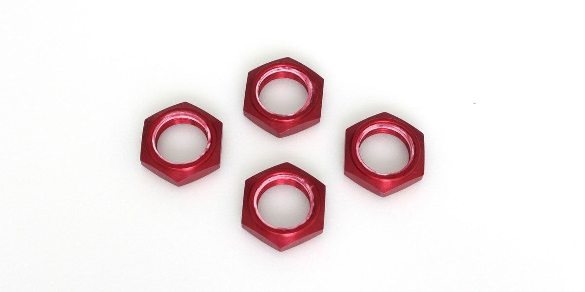 Kyosho IFW336R Wheel Nut With Nylon Red/4pcs - BanzaiHobby