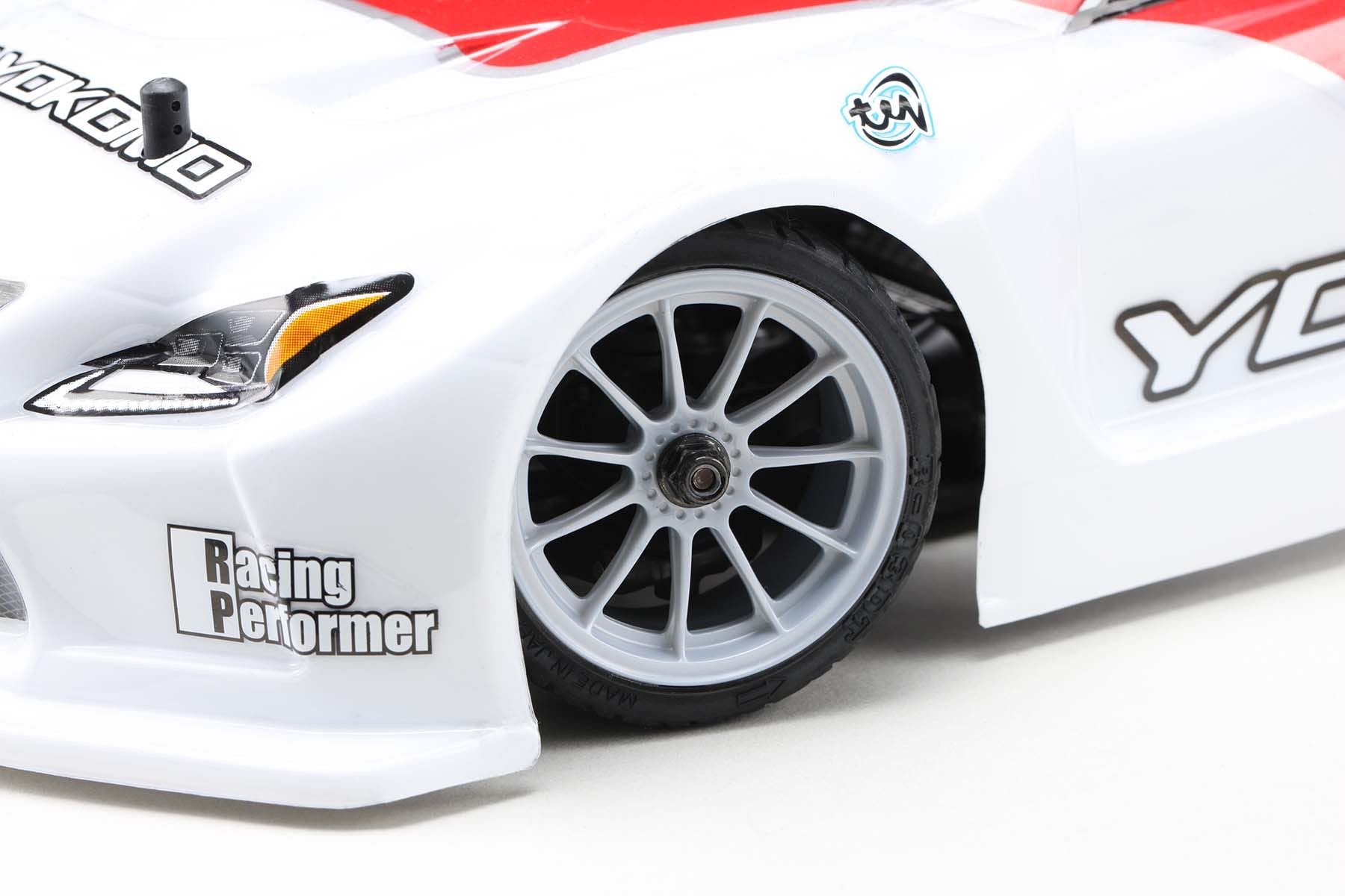 Yokomo ZR-144TPM2 Medium Narrow Radial Tires Type-Y (Pre-Mounted/Glued/4pcs) 11-Spoke Wheel (Gray) - BanzaiHobby