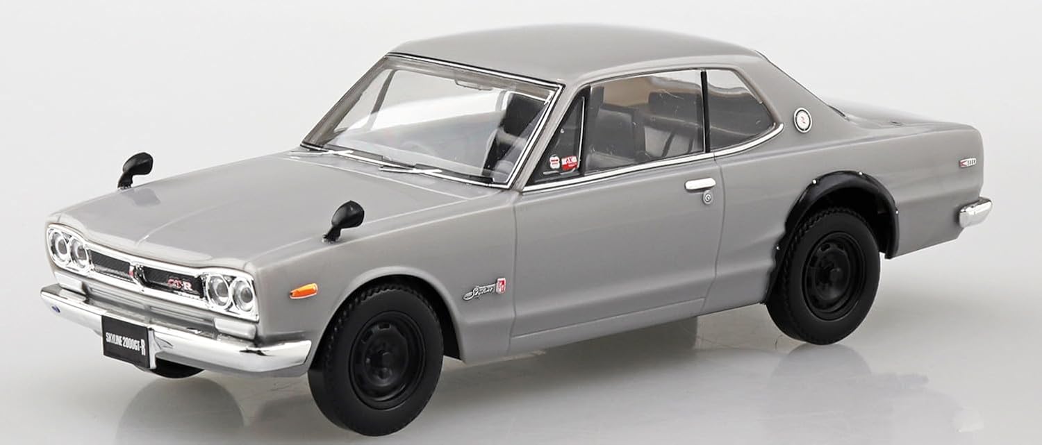 Aoshima 1/32 RakuPla Snap Kit No.16-SV Nissan C10 Skyline 2000GT-R (Silver) - BanzaiHobby