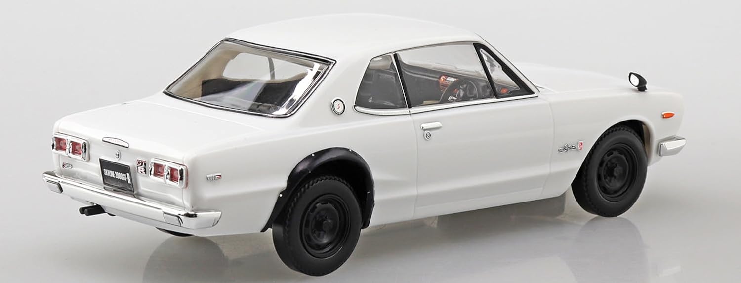 Aoshima 1/32 RakuPla Snap Kit No.16-WH Nissan C10 Skyline 2000GT-R (White) - BanzaiHobby