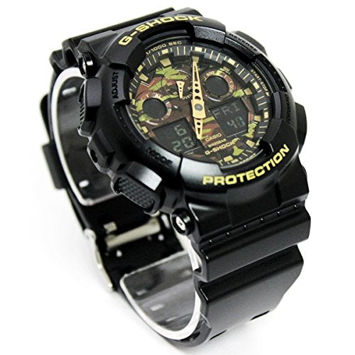 迷彩 自衛隊 警察官 G-SHOCK Camouflage Dial Series 20気圧防水 アナデジ プラベルトウォッチ メンズ向（GA-100CF-1A GA-100CF-1A9 GA-100CF-8A GA-100CF-8AER） (GA-100CF-1A9（ブラックゴールド）)