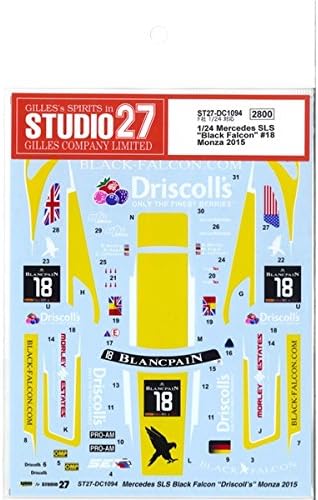 Studio27 DC1094 1/24 Mercedes SLS Black Falcon #18 - BanzaiHobby