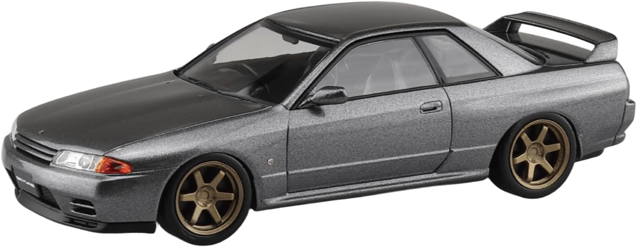 Aoshima 1/32 RakuPla Snap Kit No.14CU-GG Nissan R32 Skyline GT-R Custom Wheels (Gun Gray Metallic)