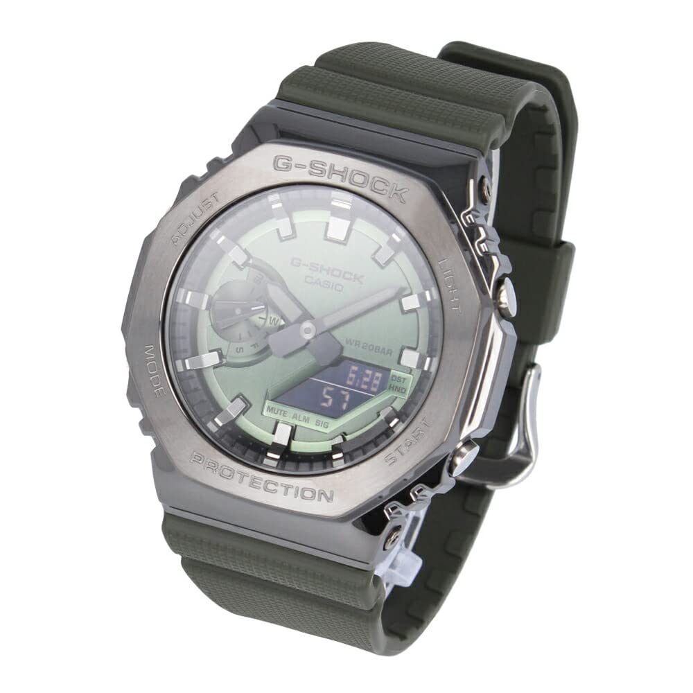 CASIO カシオ G-SHOCK ジーショック Gショック GM-2100 SERIES 腕時計 時計 メンズ アナデジ ステンレス グリーン ガンメタ GM-2100B-3A [並行輸入品]