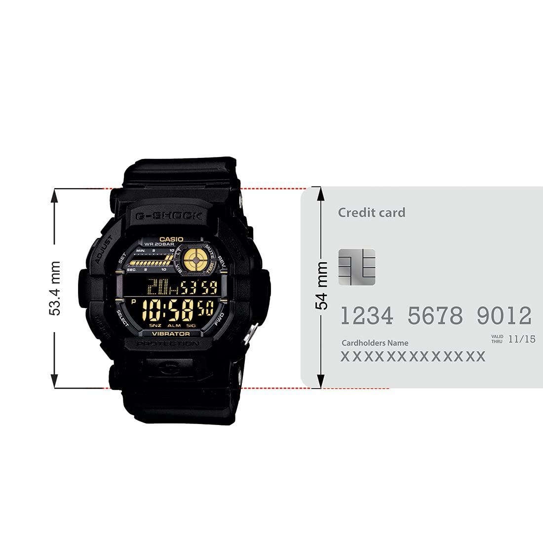 CASIO カシオ Gショック G-SHOCK メンズ デジタル 腕時計 バイブレーション GD-350-1B ブラック 海外モデル 逆輸入品