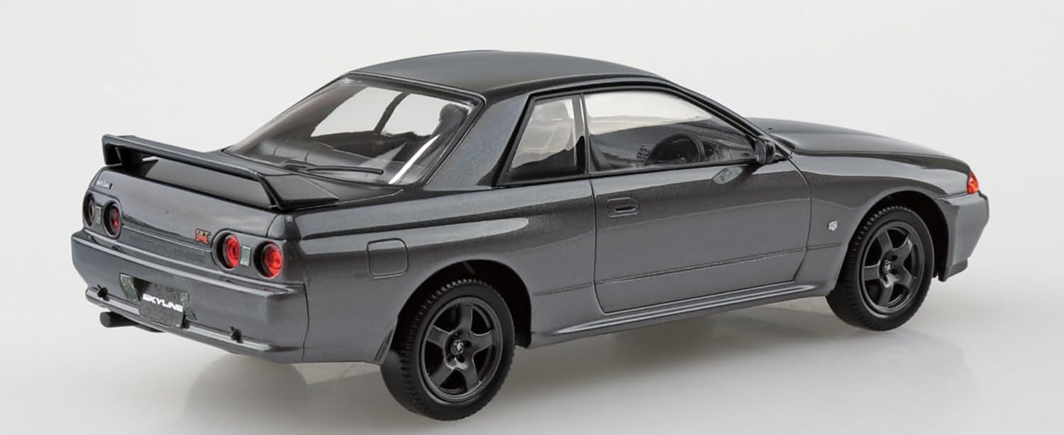 Aoshima 1/32 RakuPla Snap Kit No.14-GG Nissan R32 Skyline GT-R Gun Gray Metallic - BanzaiHobby