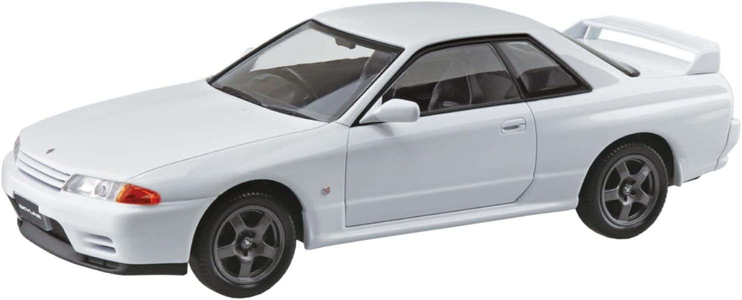 Aoshima 1/32 RakuPla Snap Kit No.14-CW Nissan R32 Skyline GT-R Crystal White - BanzaiHobby