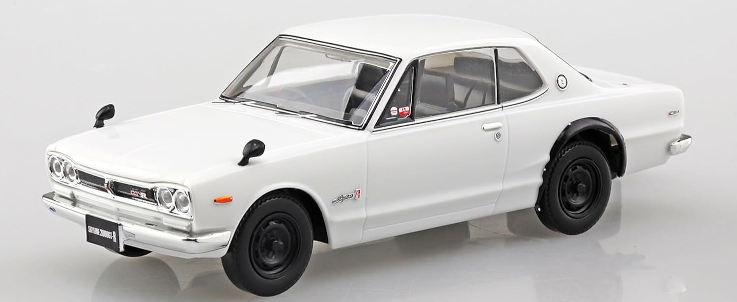 Aoshima 1/32 RakuPla Snap Kit No.16-WH Nissan C10 Skyline 2000GT-R (White) - BanzaiHobby