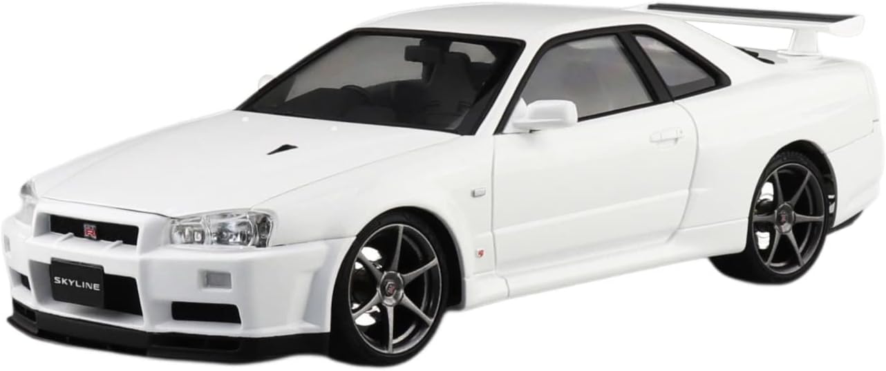 Aoshima 1/24 NISSAN BNR34 SKYLINE GT-R V・spec Ⅱ '00 White - BanzaiHobby