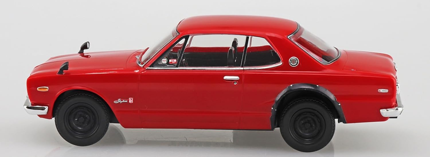 Aoshima 1/32 RakuPla Snap Kit No.16-RD Nissan C10 Skyline 2000GT-R (Red) - BanzaiHobby
