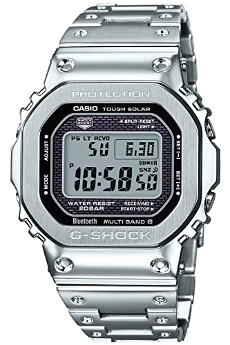 [Casio] G-Shock Watch [Domestic Genuine Product] Equipped with Bluetooth Full Metal Radio Solar GMW-B5000D-1JF Men's Silver - BanzaiHobby