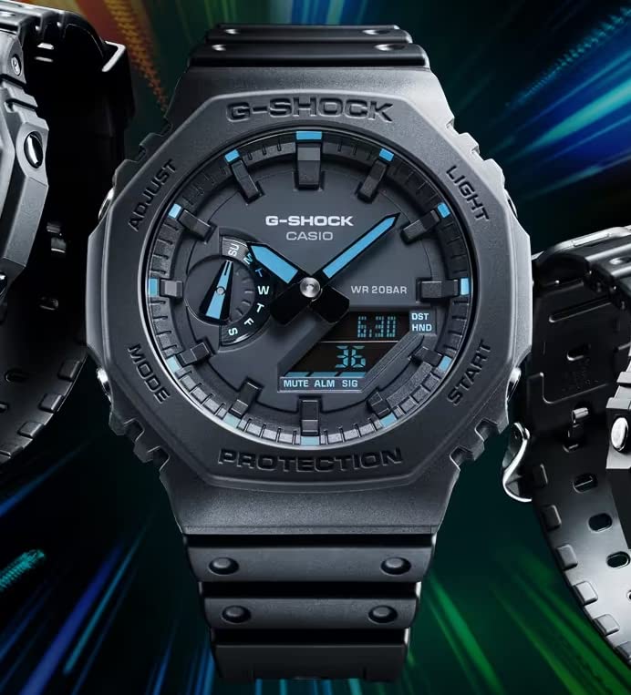 G-Shock GA2100-1A2 ネオンアクセントウォッチ ブルー, ブルー - BanzaiHobby