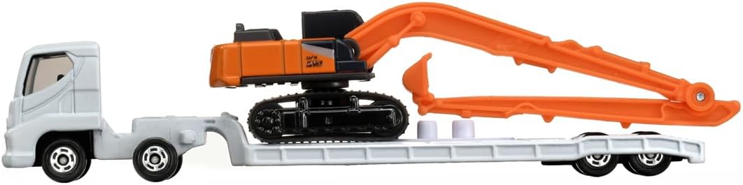 Tomica No. 143 Hydraulic excavator and heavy equipment transport vehicle