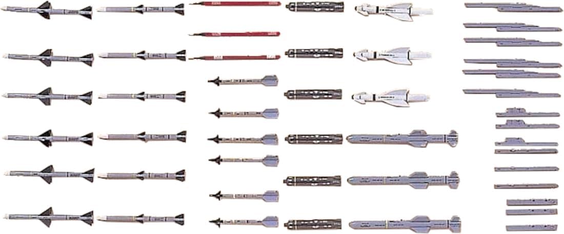 Hasegawa X72-09 1/72 Aircraft Weapon V US US Missiles and Launcher Set