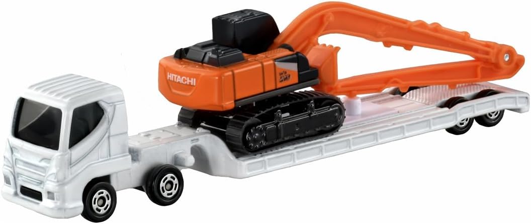 Tomica No. 143 Hydraulic excavator and heavy equipment transport vehicle