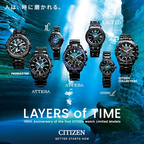 [Citizen] 腕時計 アテッサ 「CITIZEN」ブランド時計 100周年 限定モデル エコ・ドライブ 電波時計 防水 AT8286-65E メンズ ブラック - BanzaiHobby