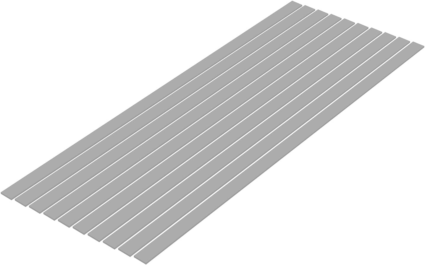 Wave Material Series OM-488 Plastic Material, Gray, Shredded Board, 0.04 x 0.31 inches (1.0 x 8.0 mm), 10 Pieces, Hobby Material - BanzaiHobby