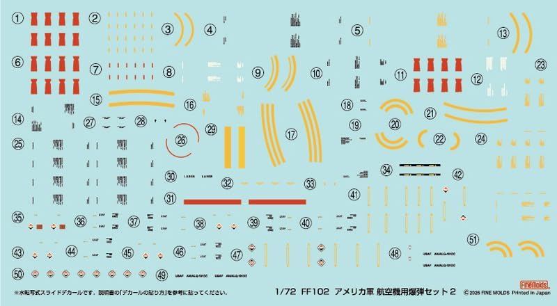 Fine Molds FF102 1/72 U.S. Military Aircraft Bomb Set 2 - BanzaiHobby