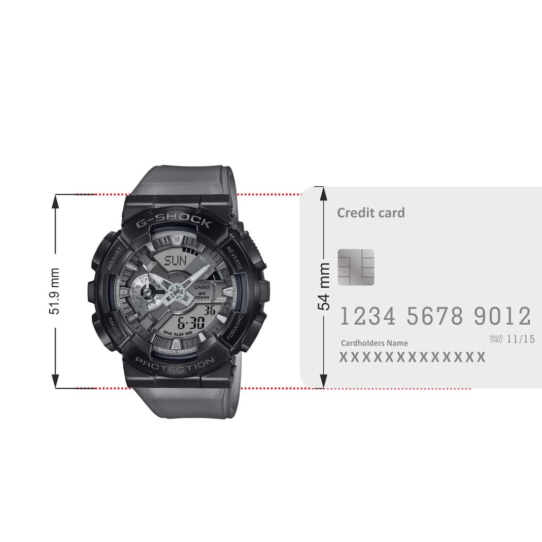 カシオ G-Shock アナログ デジタル ワールドタイムウォッチ, ブラックグレー, ストラップ