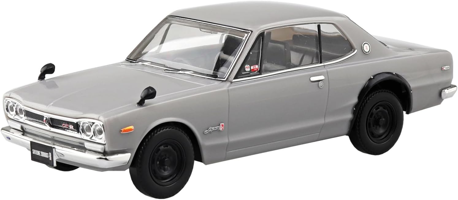 Aoshima 1/32 RakuPla Snap Kit No.16-SV Nissan C10 Skyline 2000GT-R (Silver) - BanzaiHobby