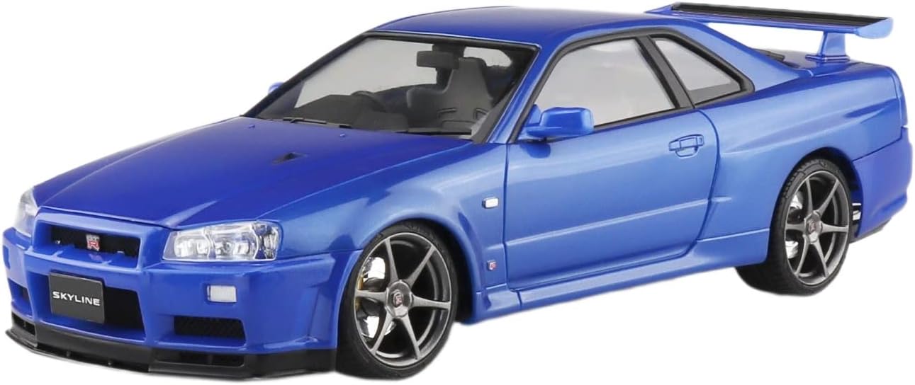 Aoshima 1/24 NISSAN BNR34 SKYLINE GT-R V・spec Ⅱ '00 Bayside Blue - BanzaiHobby