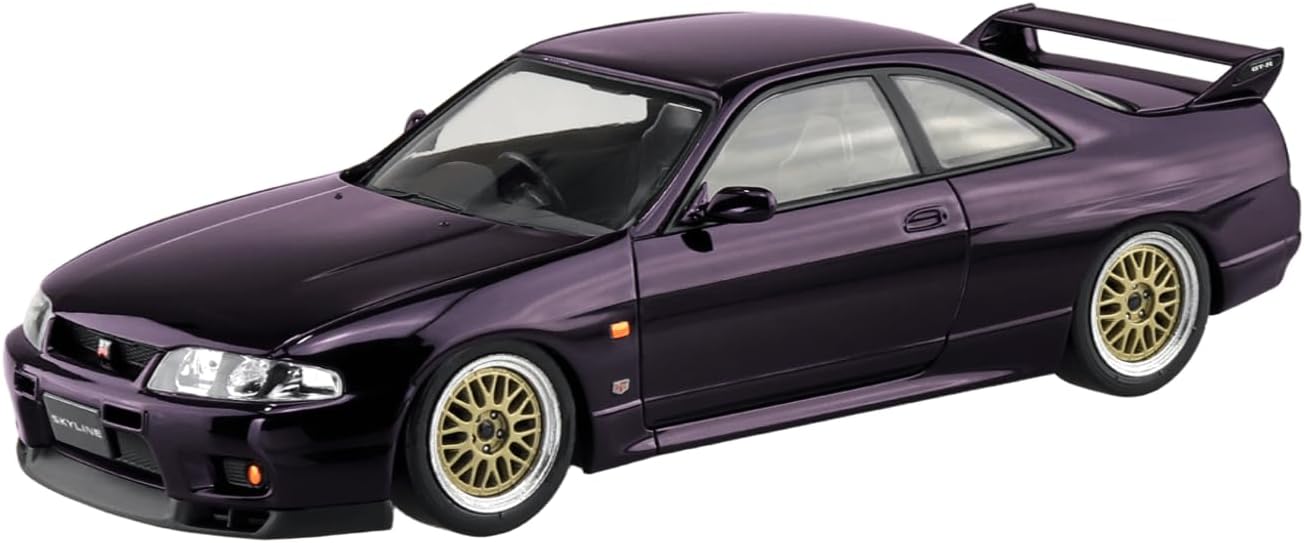 Aoshima 1/32 RakuPla Snap Kit No.21CU-MP Nissan R33 Skyline GT-R Custom Wheel (Midnight Purple)
