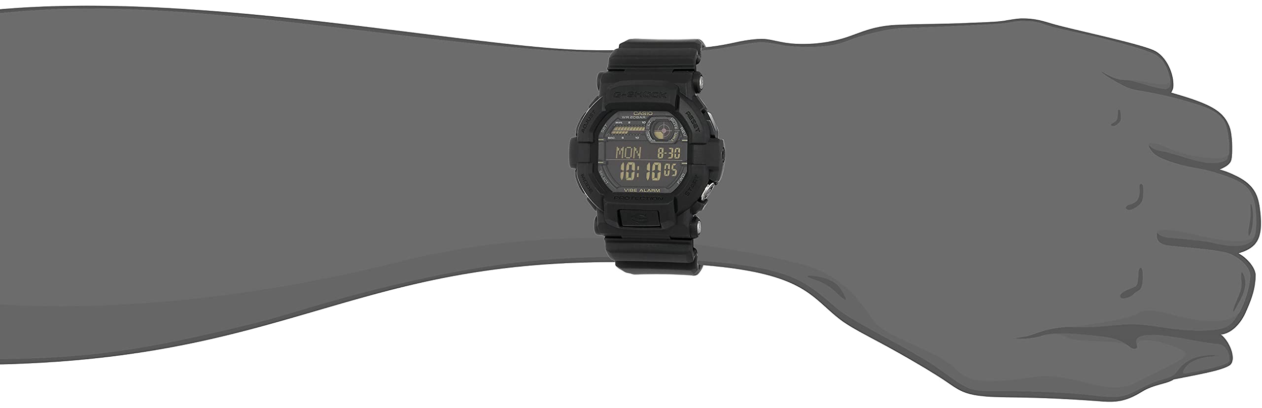 CASIO カシオ Gショック G-SHOCK メンズ デジタル 腕時計 バイブレーション GD-350-1B ブラック 海外モデル 逆輸入品