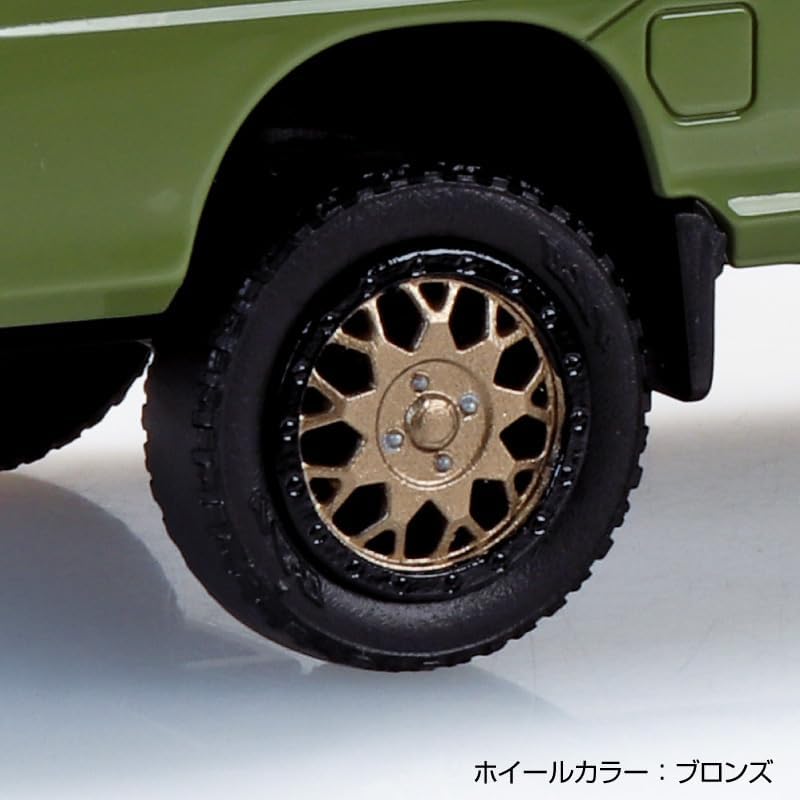 Aoshima 1/32 RakuPla Snap Kit No.05CU-OG Subaru Sambar Truck Custom Wheels Olive Green - BanzaiHobby