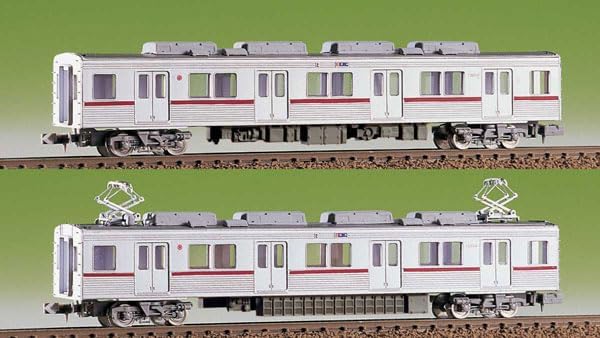 GreenMax 416-1 N Gauge Tobu 10000 Intermediate Car Set of 2 Intermediate Vehicles for Expansion Train