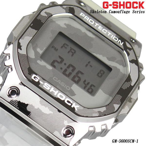 並行輸入品 CASIO G-SHOCK カシオ Gショック GM-5600SCM-1 腕時計 メンズ キッズ 子供 男の子 デジタル 防水 ホワイト 白 シルバー カモフラージュ 迷彩 スケルトン [並行輸入品]