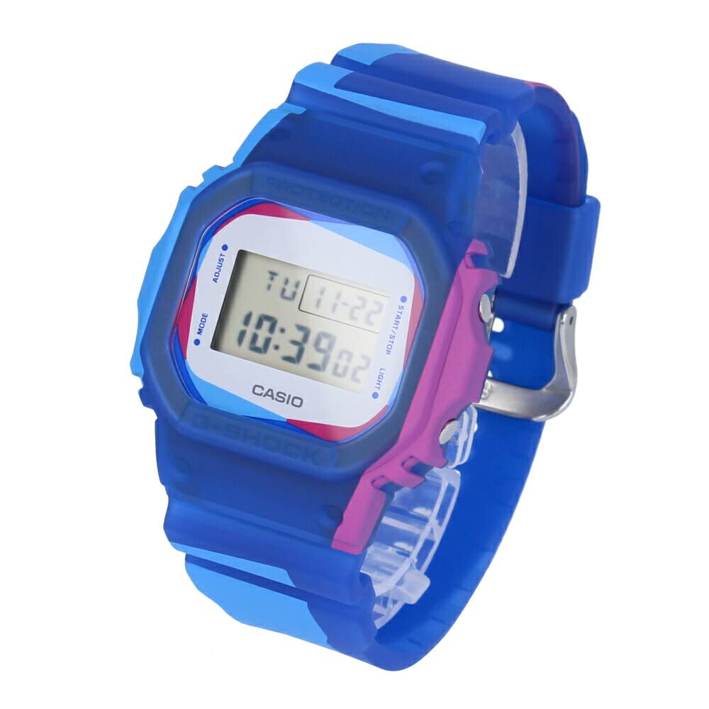 CASIO カシオ G-SHOCK 5600 腕時計 時計 メンズ 付け替え ベゼル バンド 替えベルト ブルー パープル ホワイト スケルトン DWE-5600PR-2 [並行輸入品]