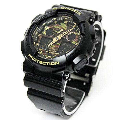 迷彩 自衛隊 警察官 G-SHOCK Camouflage Dial Series 20気圧防水 アナデジ プラベルトウォッチ メンズ向（GA-100CF-1A GA-100CF-1A9 GA-100CF-8A GA-100CF-8AER） (GA-100CF-1A9（ブラックゴールド）)