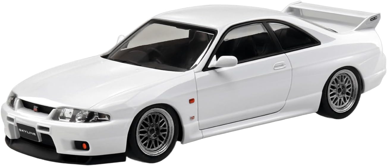 Aoshima 1/32 RakuPla Snap Kit No.21CU-WE Nissan R33 Skyline GT-R Custom Wheel (White)