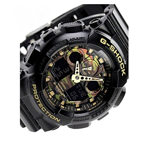 迷彩 自衛隊 警察官 G-SHOCK Camouflage Dial Series 20気圧防水 アナデジ プラベルトウォッチ メンズ向（GA-100CF-1A GA-100CF-1A9 GA-100CF-8A GA-100CF-8AER） (GA-100CF-1A9（ブラックゴールド）)