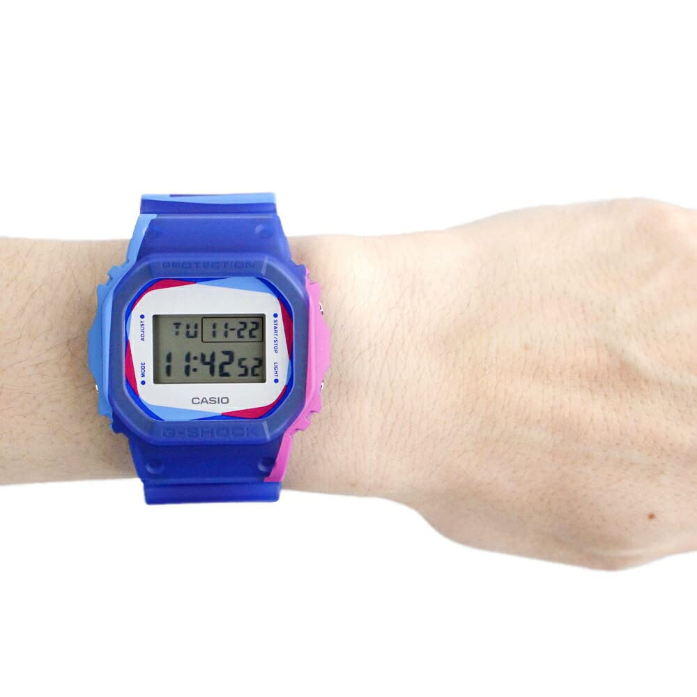 CASIO カシオ G-SHOCK 5600 腕時計 時計 メンズ 付け替え ベゼル バンド 替えベルト ブルー パープル ホワイト スケルトン DWE-5600PR-2 [並行輸入品]