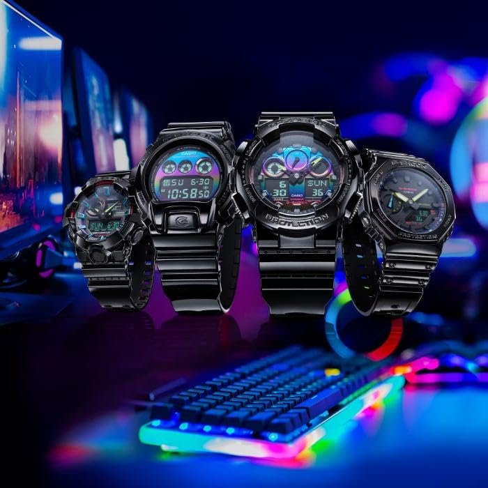 カシオ腕時計 ジーショックヴァーチャル レインボー：ゲーマーズ RGBシリーズ DW-6900RGB-1 メンズサイズ ブラック 海外モデル [並行輸入品] - BanzaiHobby