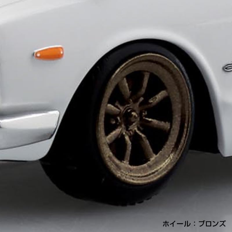 Aoshima 1/32 RakuPla Snap Kit No.16CU-WH Nissan C10 Skyline 2000GT-R Custom Wheel (White)