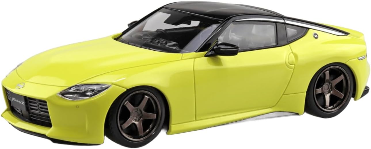 Aoshima 1/32 RakuPla Snap Kit No.17CU-IY RZ34 Fairlady Z Custom Wheels (Ikazuchi Yellow) - BanzaiHobby