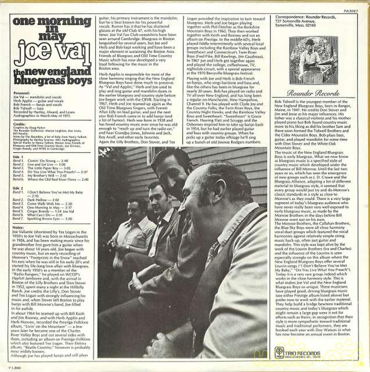 trio Joe Val & New England Bluegrass Boys "One PA-3067"