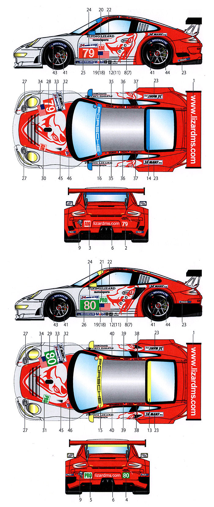 Studio27 DC953 1/24 Porsche RSR #79/80 LM2012 Original Decal - BanzaiHobby