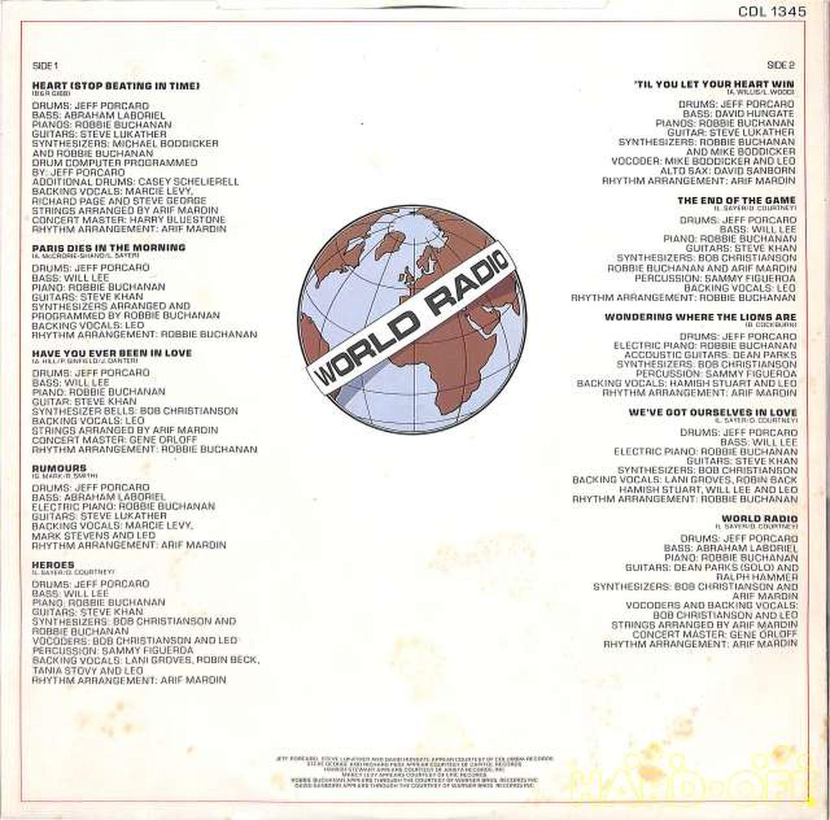 Chrysalis (import, English) Leo Thayer 'World Radio' CDL-1345