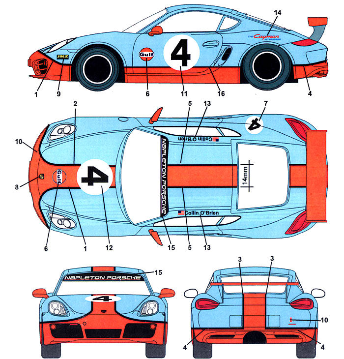 Studio27 DC989 1/24 Porsche Cayman Gulf #4 Original Decal