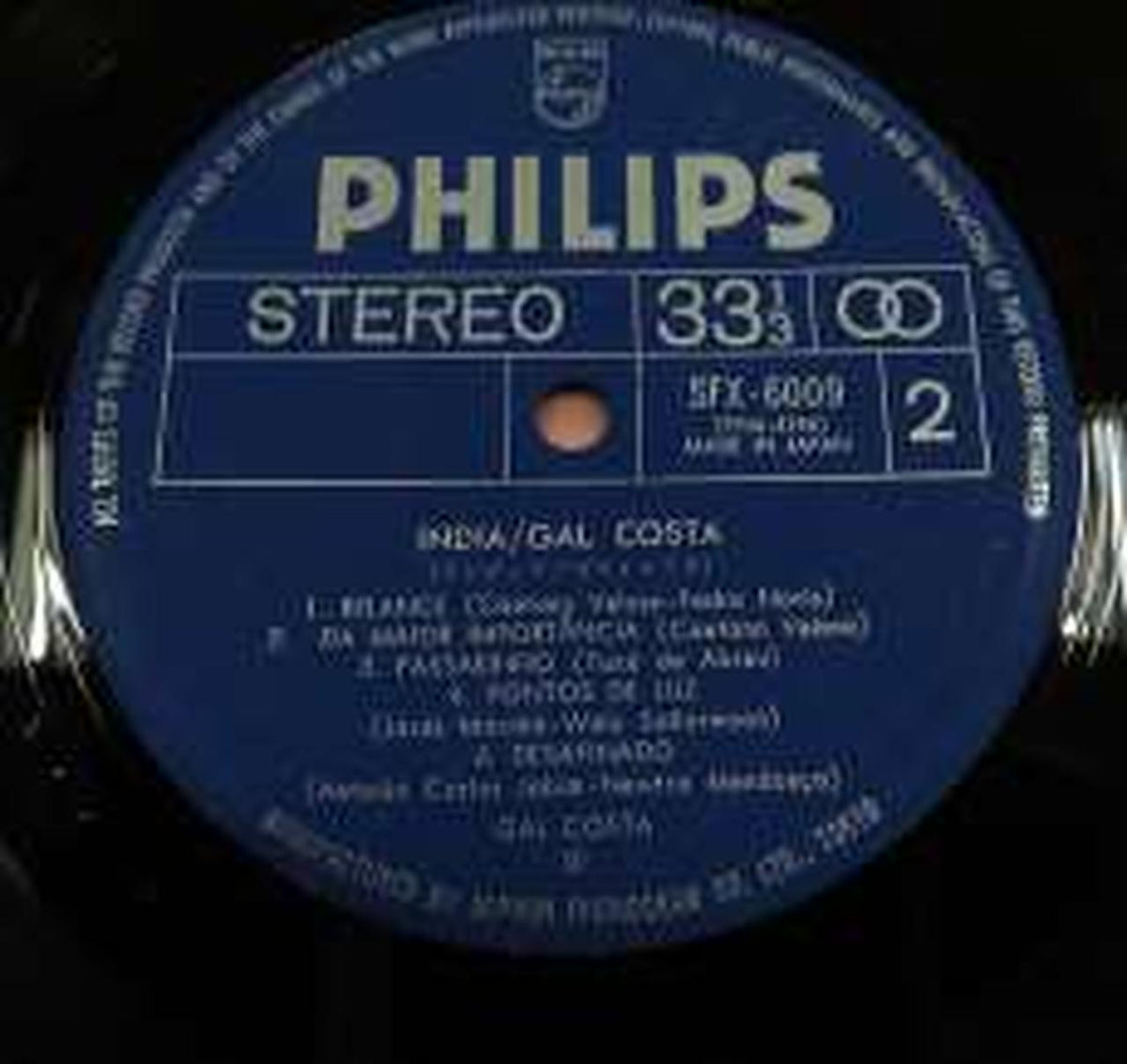 PHILIPS This is an album by singer Garcosta, who is considered Brazil's top artist. SFX-6009