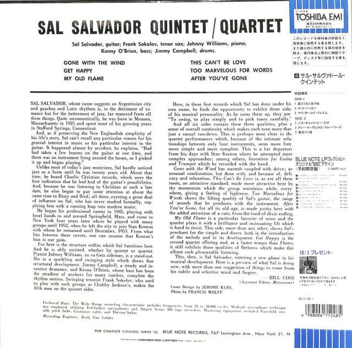 Toshiba EMI Sal Savador Quintet BN-5035
